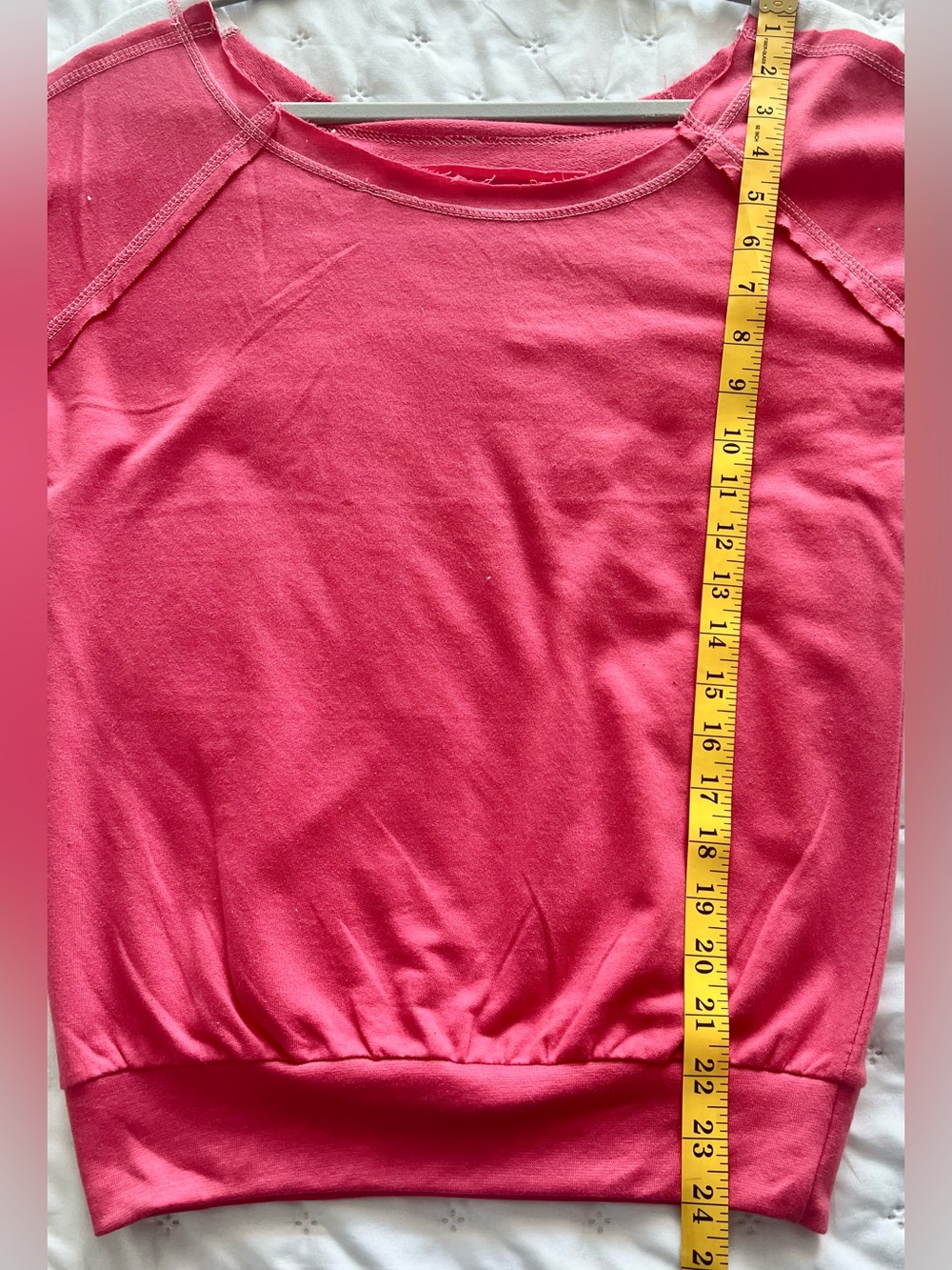 Rag Wear USA NWT Pink White Cropped Crewneck Sweatshirt M WN987 Y2K - Picture 7 of 7